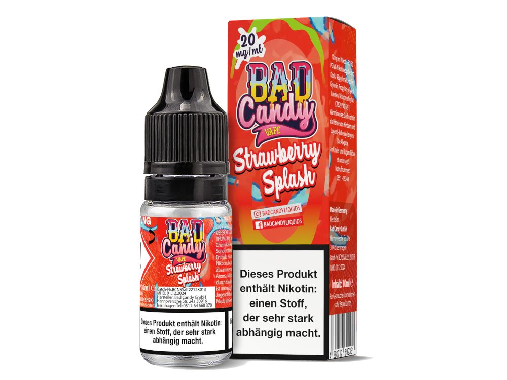 Bad Candy Liquids - Strawberry Splash - Nikotinsalz Liquid 10 mg/ml