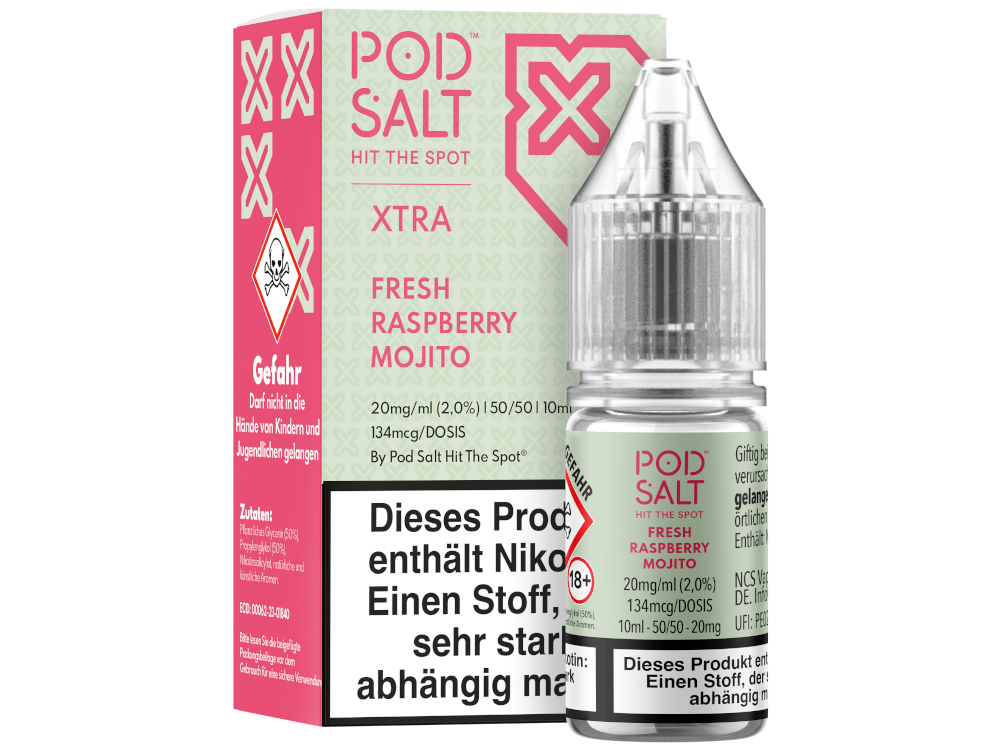 Pod Salt X - Nikotinsalz Liquid - Fresh Raspberry Mojito