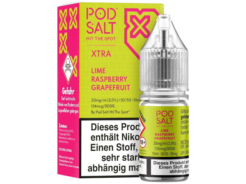 Pod Salt X - Nikotinsalz Liquid - Lime Raspberry Grapefruit