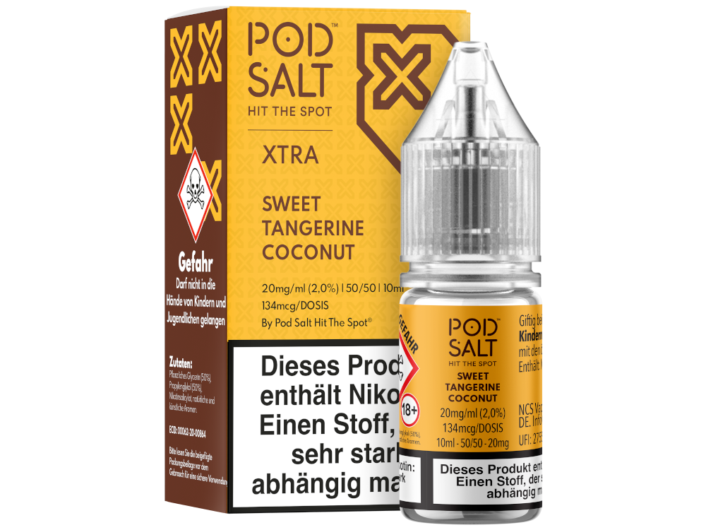 Pod Salt X - Nikotinsalz Liquid - Sweet Tangerine Coconut
