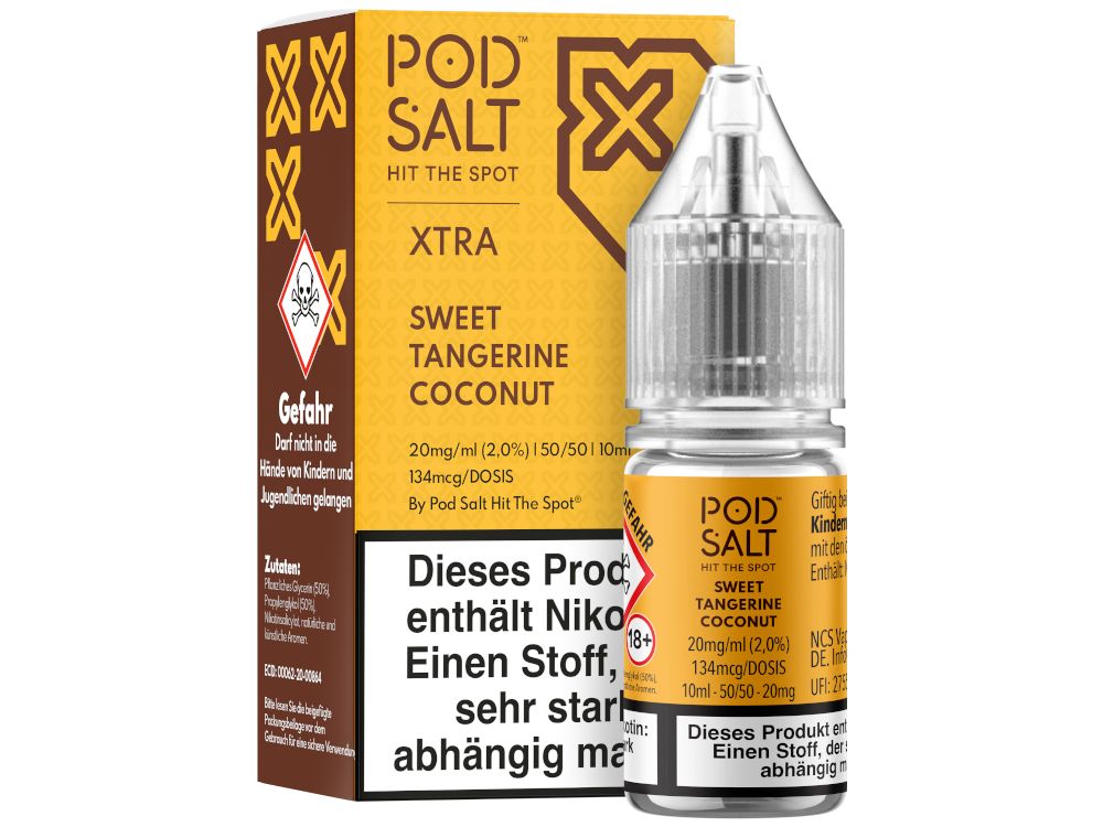 Pod Salt X - Nikotinsalz Liquid - Sweet Tangerine Coconut