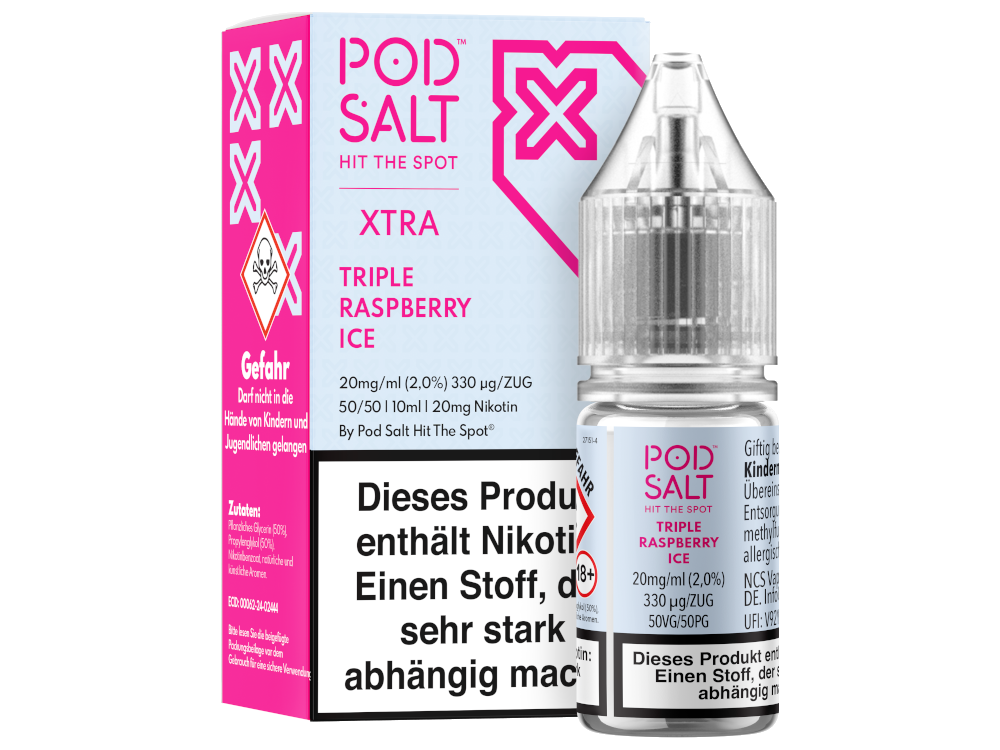 Pod Salt X - Nikotinsalz Liquid - Triple Raspberry Ice