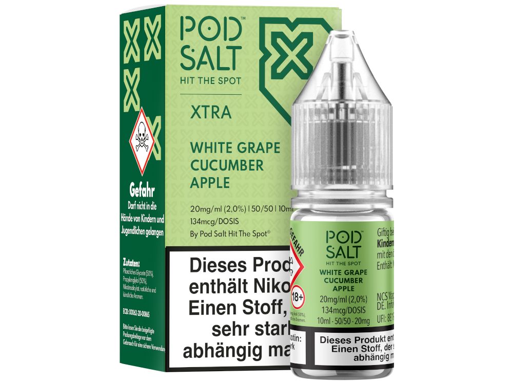 Pod Salt X - Nikotinsalz Liquid - White Grape Cucumber Apple
