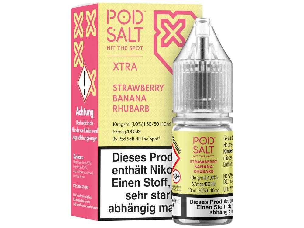 Pod Salt X - Nikotinsalz Liquid - Strawberry Banana Rhubarb - POD SALT X