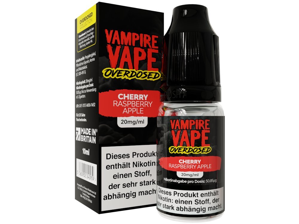 Vampire Vape - Overdosed - Nikotinsalz Liquid - Cherry Raspberry Apple - VAMPIRE VAPE