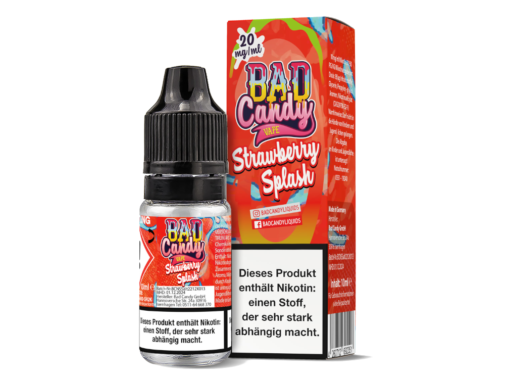 Bad Candy Liquids - Strawberry Splash - Nikotinsalz Liquid 10 mg/ml