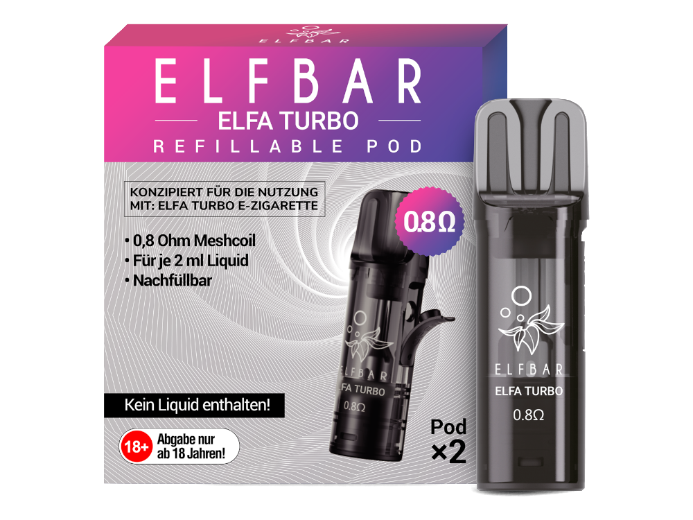 Elfbar - Elfa Turbo 0,8 Ohm Pod (2 Stück pro Packung)