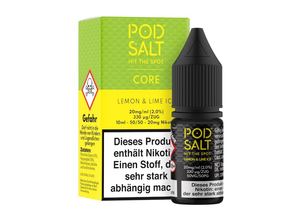 Pod Salt Core - Nikotinsalz Liquid - Lemon & Lime Ice - POD SALT