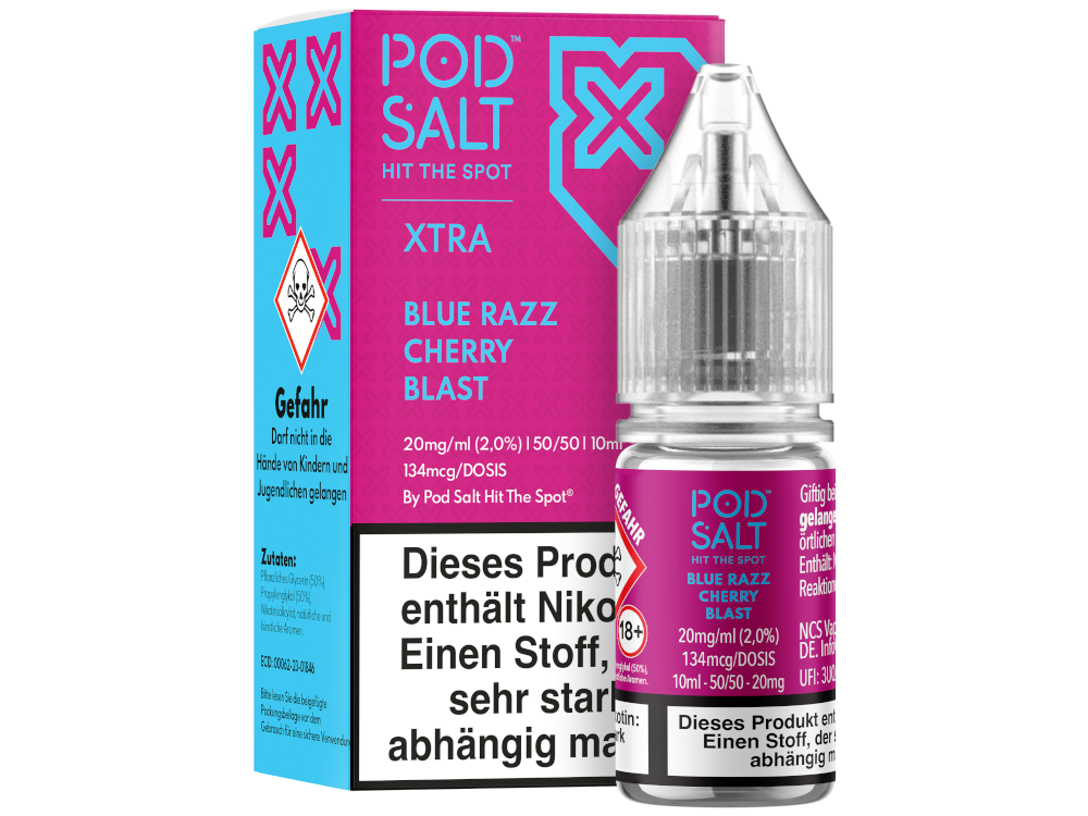 Pod Salt X - Nikotinsalz Liquid  - Blue Razz Cherry Blast