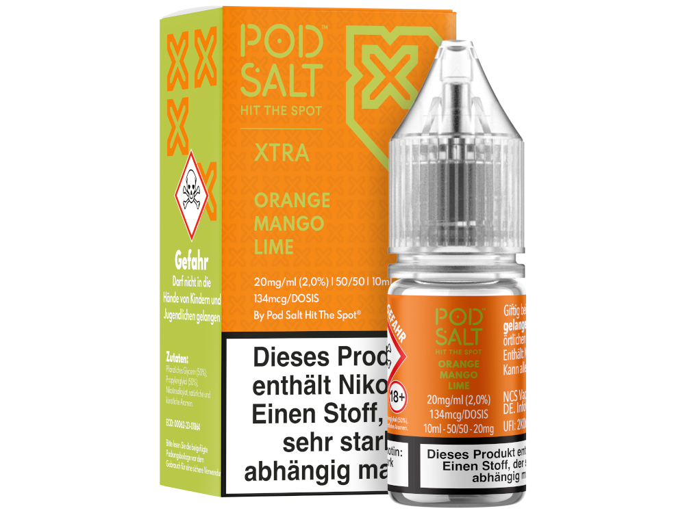 Pod Salt X - Nikotinsalz Liquid  - Orange Mango Lime