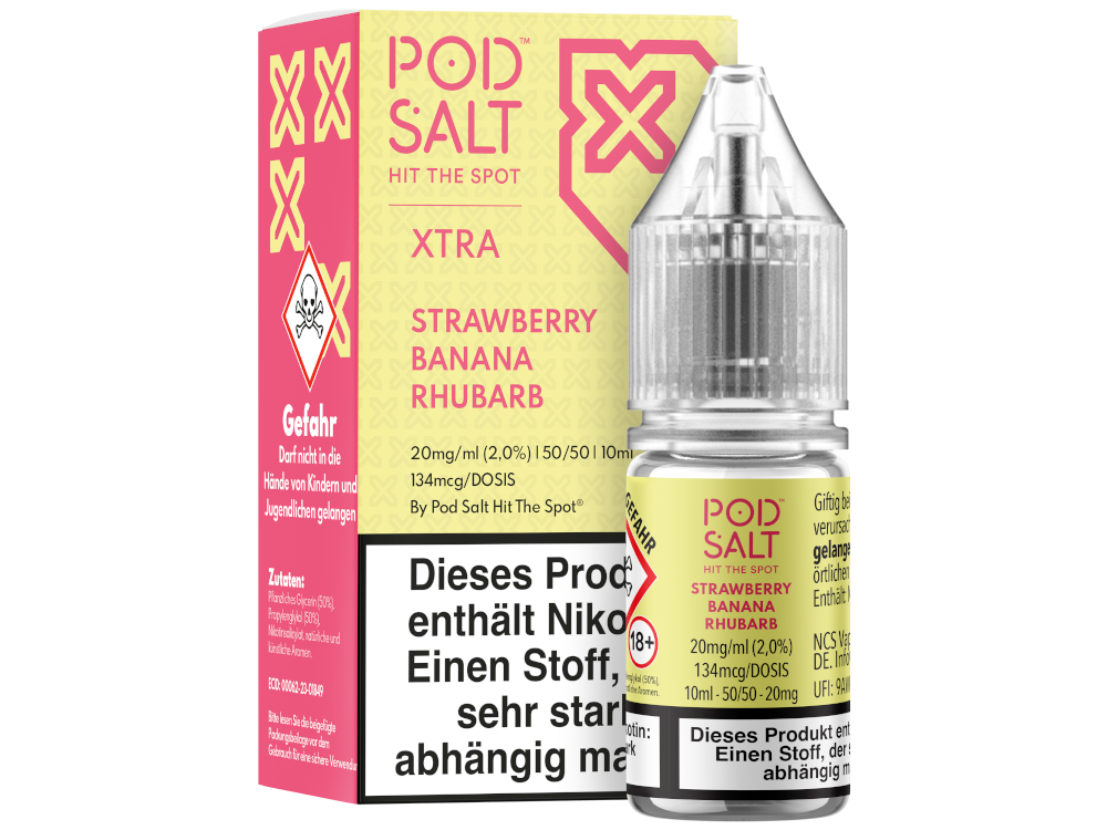 Pod Salt X - Nikotinsalz Liquid  - Strawberry Banana Rhubarb