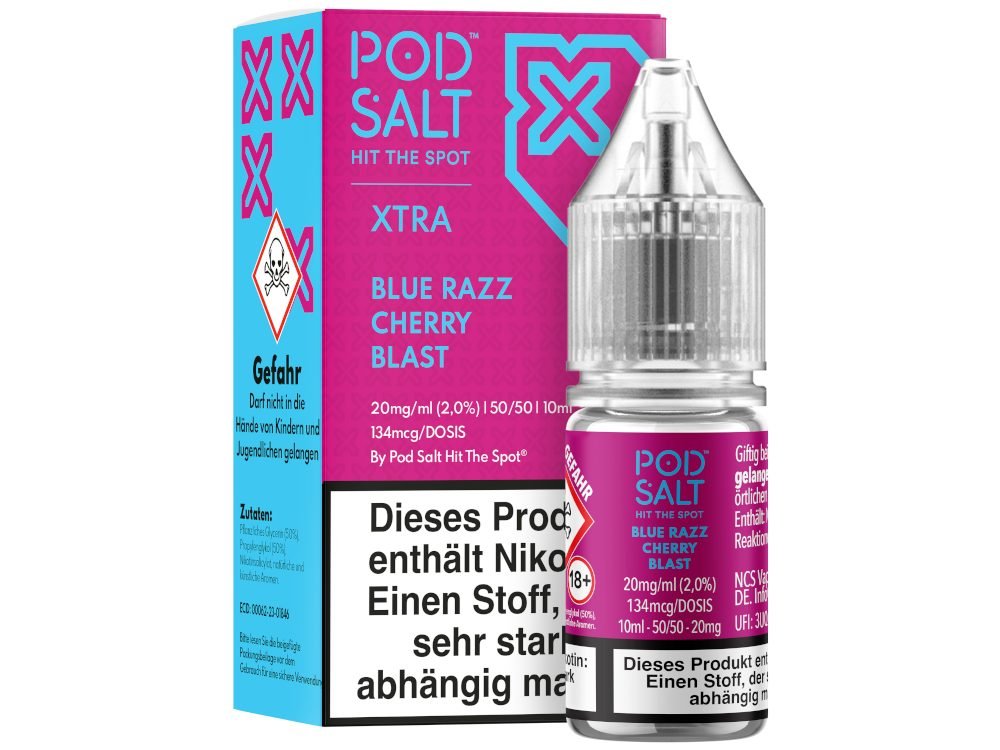 Pod Salt X - Nikotinsalz Liquid - Blue Razz Cherry Blast - POD SALT X