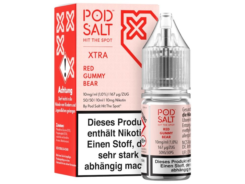 Pod Salt X - Nikotinsalz Liquid - Red Gummy Bear - POD SALT X