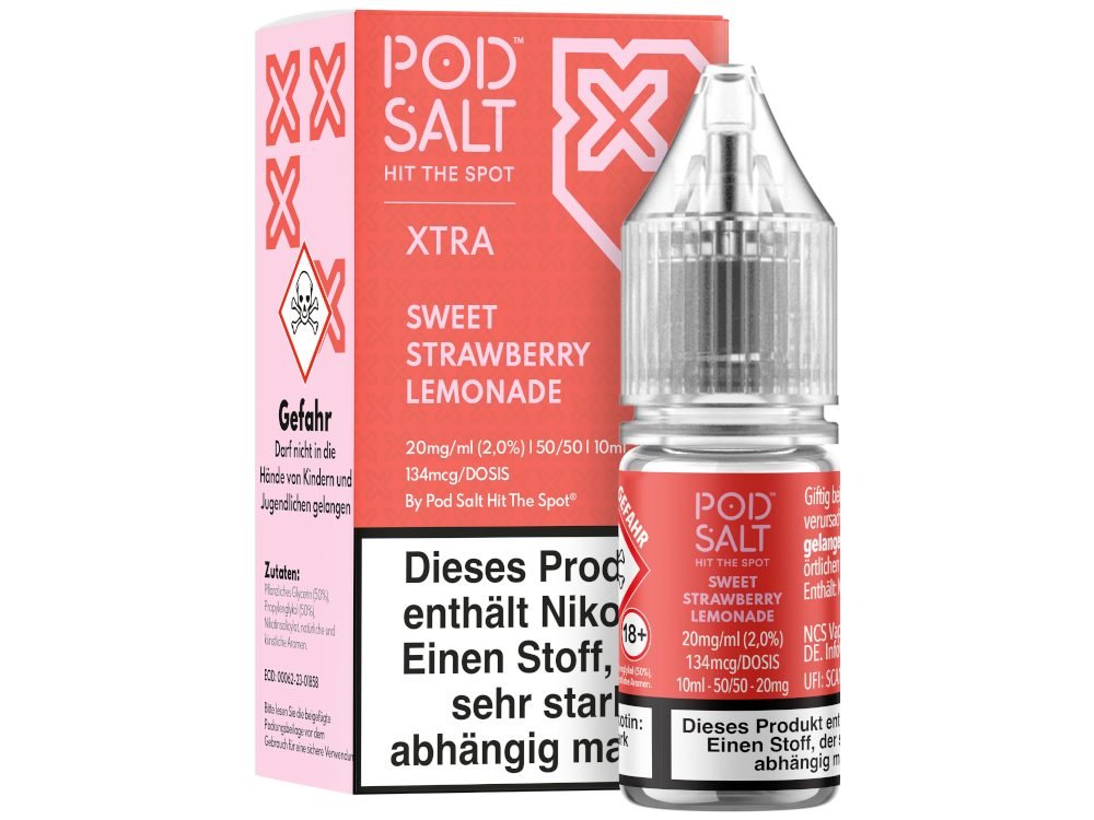 Pod Salt X - Nikotinsalz Liquid - Sweet Strawberry Lemonade - POD SALT X