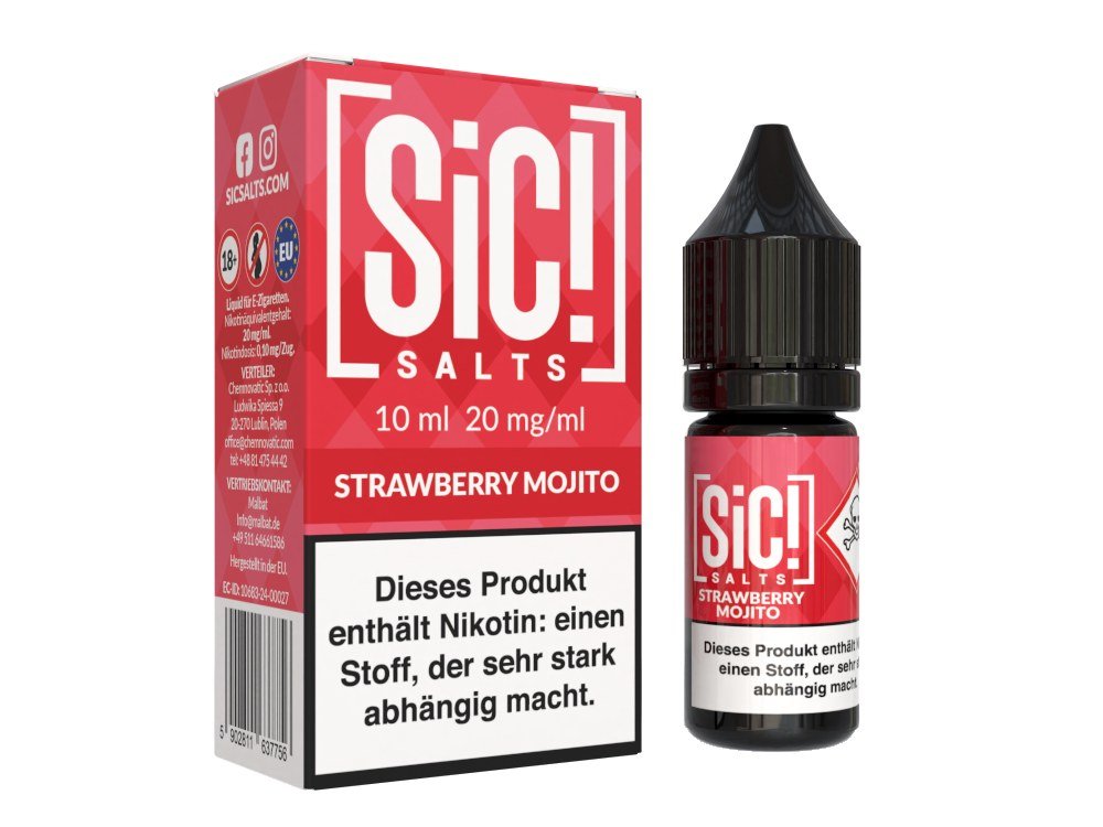 SiC! Salts - Nikotinsalz Liquid - Strawberry Mojito - SIC! SALTS