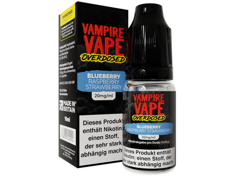 Vampire Vape - Overdosed - Nikotinsalz Liquid - Blueberry Raspberry Strawberry