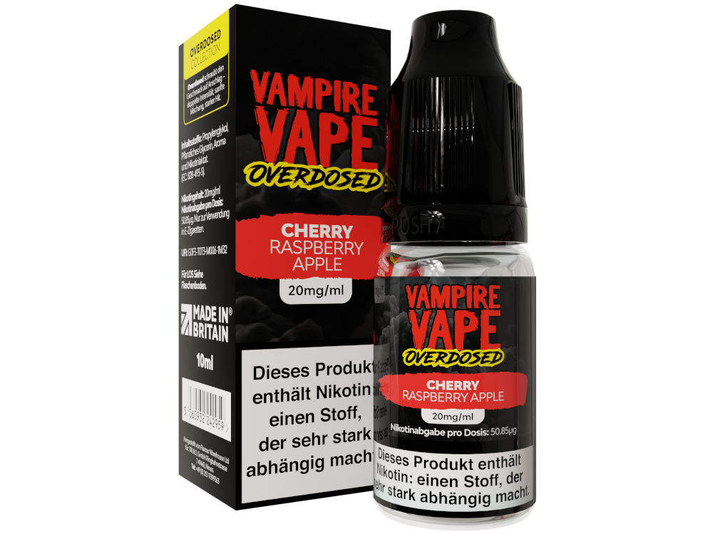 Vampire Vape - Overdosed - Nikotinsalz Liquid - Cherry Raspberry Apple