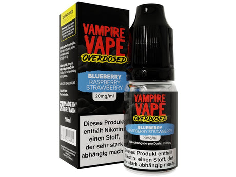 Vampire Vape - Overdosed - Nikotinsalz Liquid - Blueberry Raspberry Strawberry - VAMPIRE VAPE