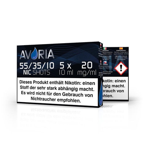 Avoria Nikotinshot Base 55/35/10 (5x10ml) 20mg Nikotin