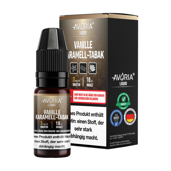 Vanille Karamell Tabak Liquid 10ml von Avoria