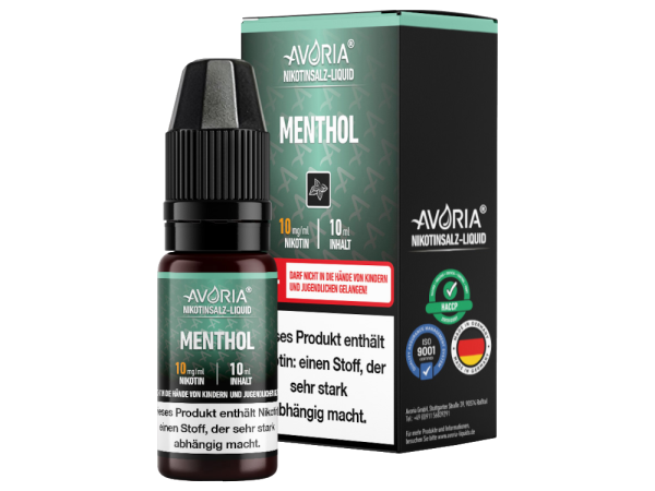 Menthol Nikotinsalz Liquid 10ml von Avoria