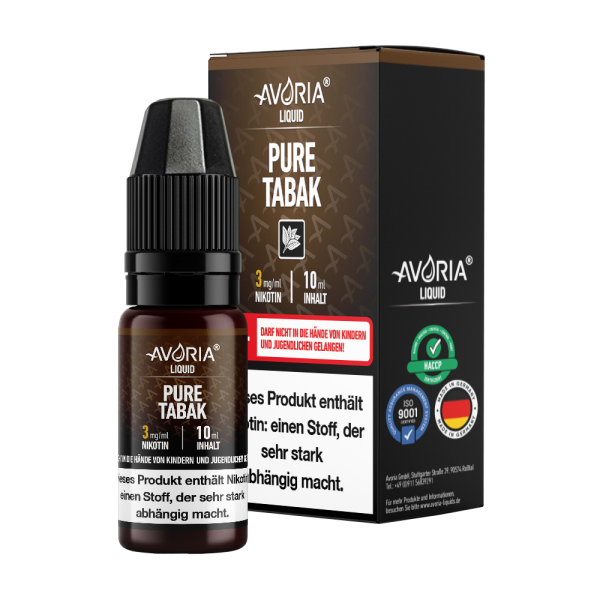 Pure Tabak Liquid 10ml von Avoria
